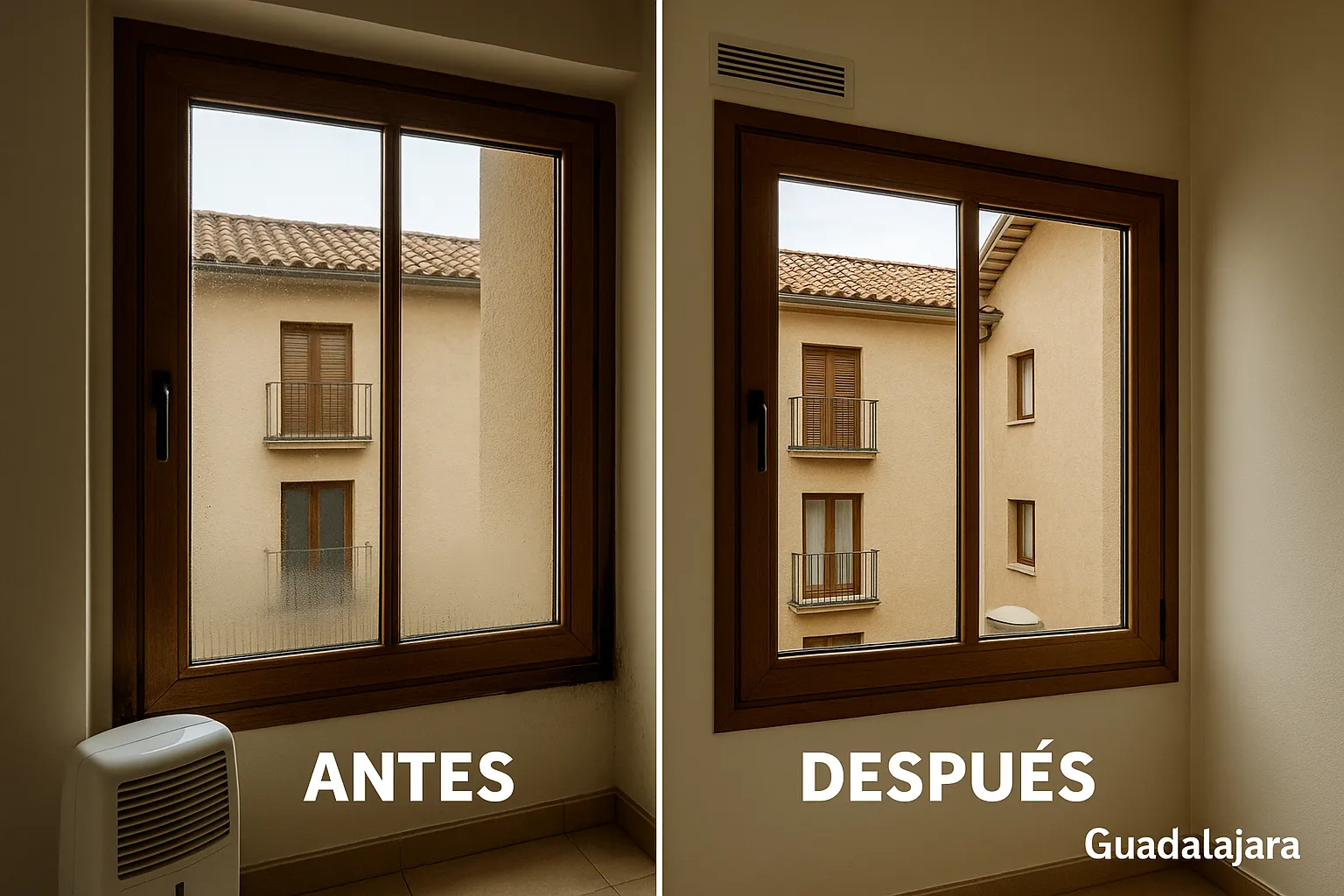 Condensación antes y después Guadalajara